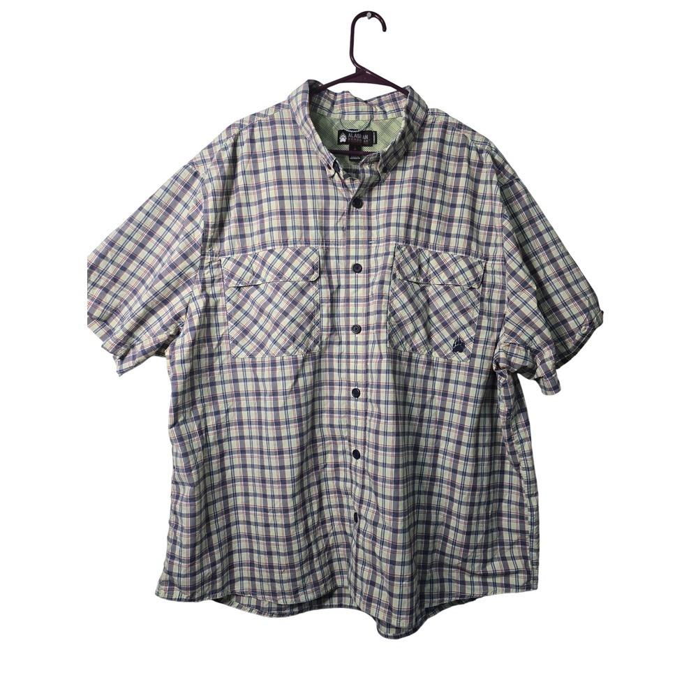 Alaskan Hardgear Duluth Trading Co Mens 3XL Short Sleeve Button Down Shirt EUC